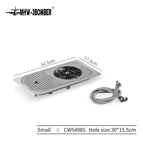 Mhw-3Bomber Cup Rinser (32.5cm x 17.5cm) - Silver