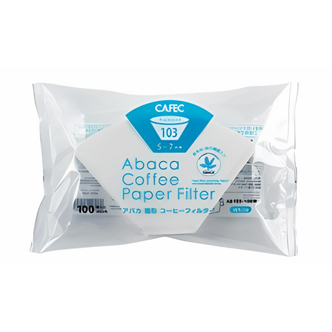 CAFEC Abaca V60 Trapezoid Paper Filter for (103) 5-7 Cups (100 Filters)