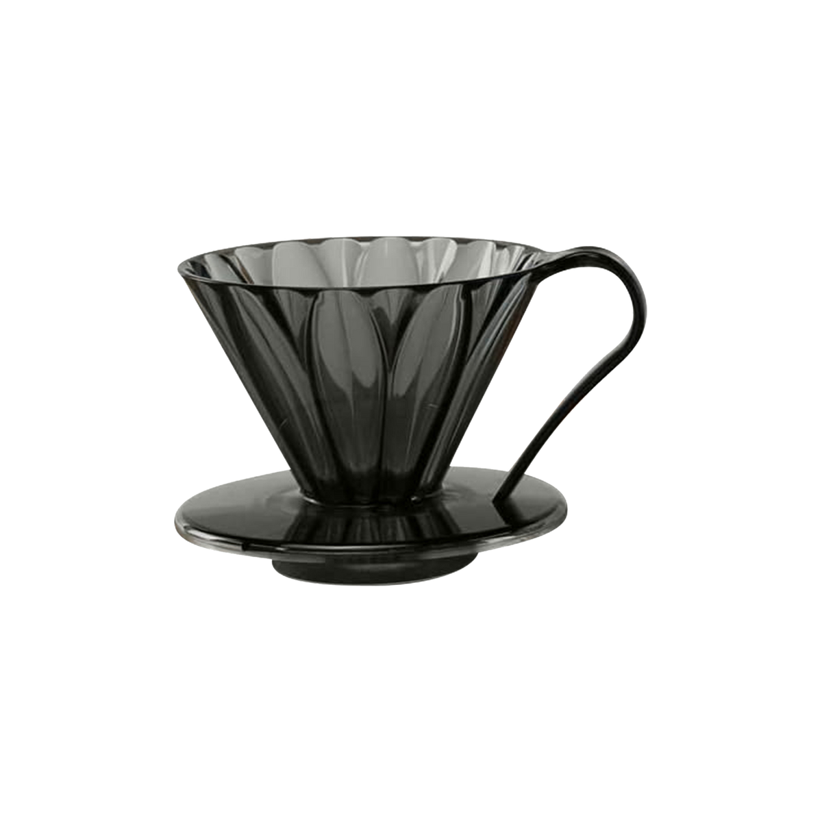 CAFEC Tritan Cone-Shaped Flower Dripper Cup1 (Clear Black)