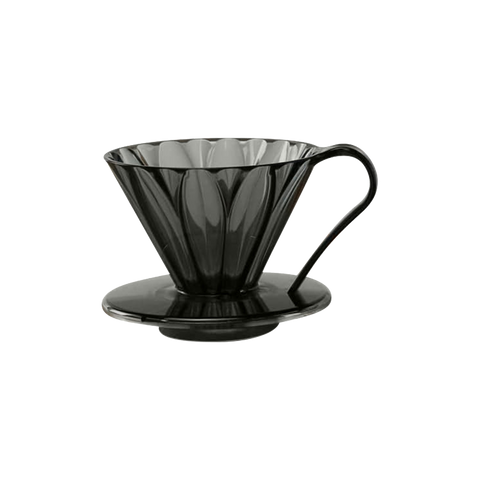 CAFEC Tritan Cone-Shaped Flower Dripper Cup1 (Clear Black)