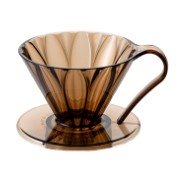 CAFEC Tritan Cone-Shaped Flower Dripper Clear Brown Cup 1