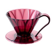 CAFEC Tritan Cone-Shaped Flower Dripper Wine Red Cup 1