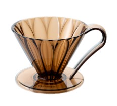CAFEC Tritan Cone-Shaped Flower Dripper Clear Brown Cup 4